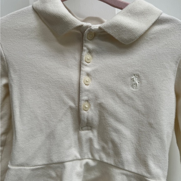 Polo Ralph Lauren 2T Girls Formal Light Cream Collared Long Sleeve Peplum Blouse - Picture 2 of 4